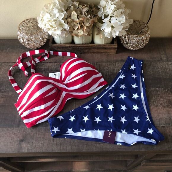 Lascana Patriotic Classic Bikini NWT - Picture 3 of 10